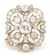 GEORGIAN DIAMOND 14K BROOCH/PE