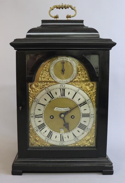 Georgian ebonized bracket clock