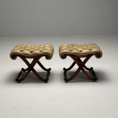 GEORGIAN FABRIC AND WOOD 'X' O