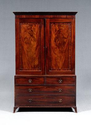 Georgian figured mahogany linen