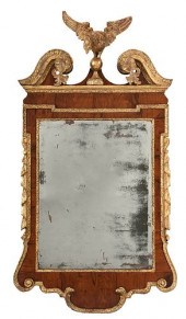 GEORGIAN FIGURED WALNUT AND PA
