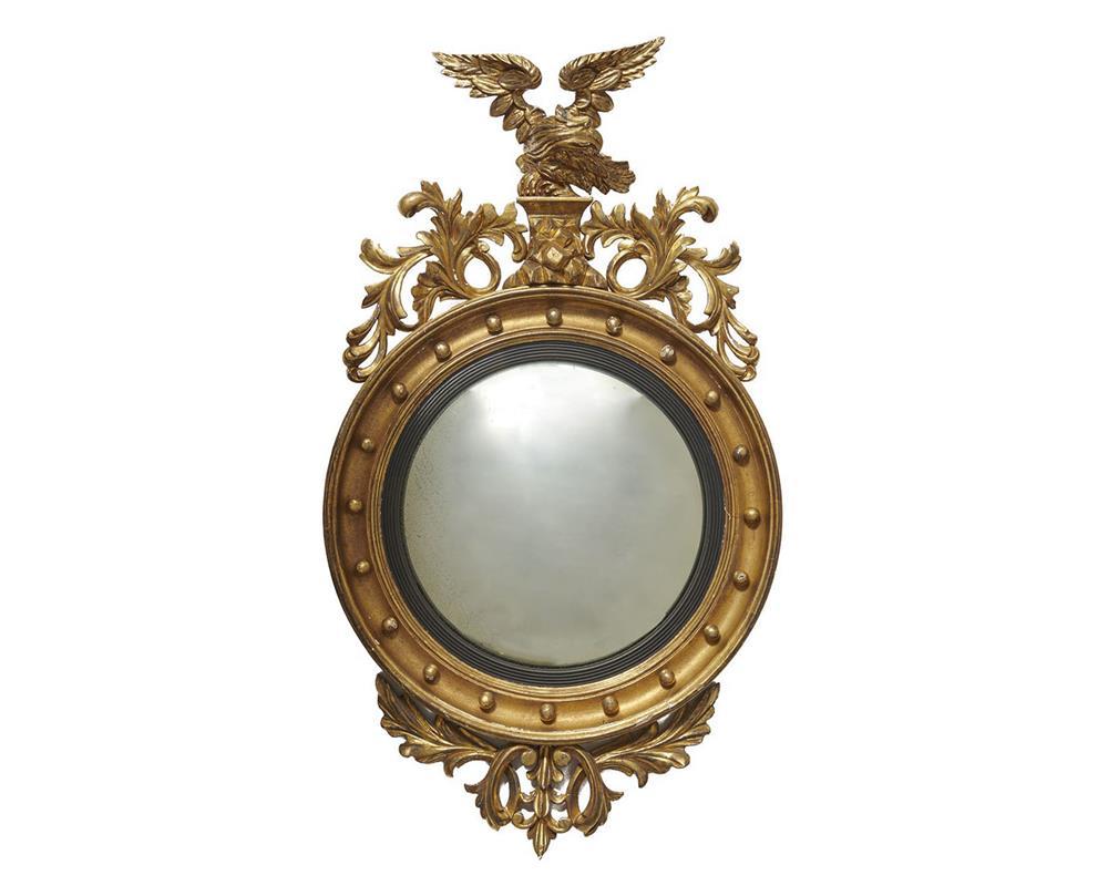 GEORGIAN GILTWOOD GIRANDOLE MIRROR,
