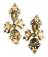 GEORGIAN GOLD AND EMERALD EARR