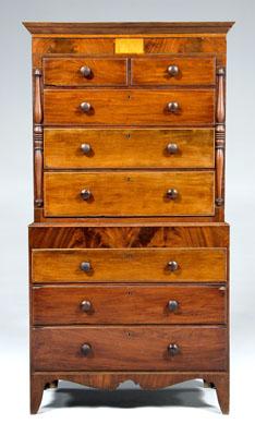 Georgian inlaid chest-on-chest,