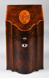 GEORGIAN INLAID MAHOGANY CUTLE