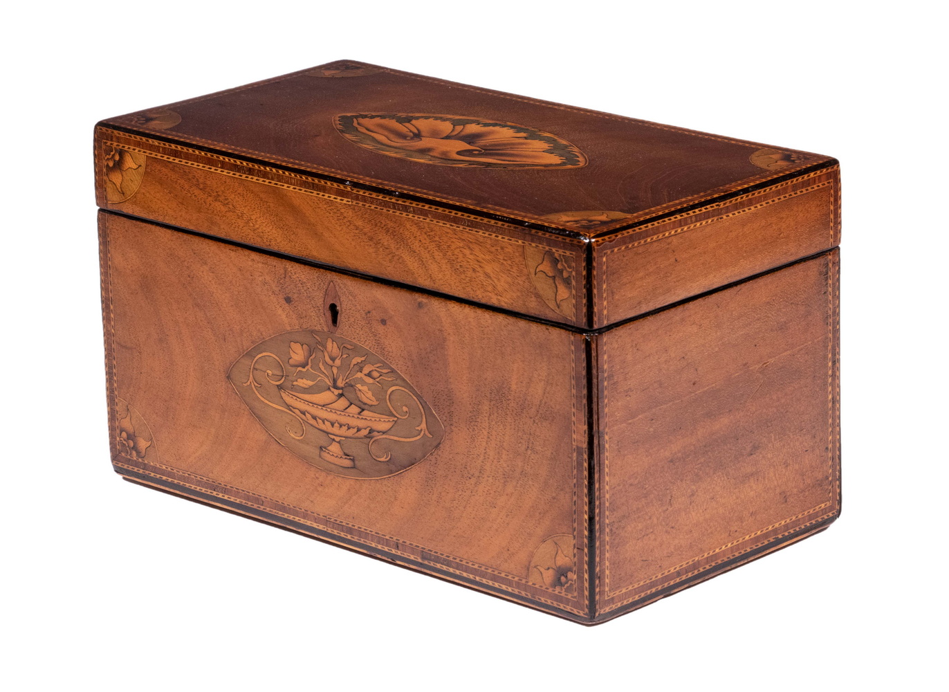 GEORGIAN INLAID TEA CADDY Early