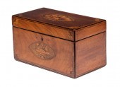 GEORGIAN INLAID TEA CADDY Earl