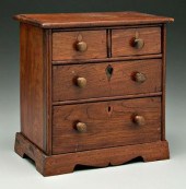 Georgian inlaid walnut miniatu