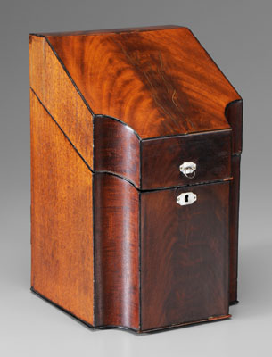Georgian knife box, crotch-figure