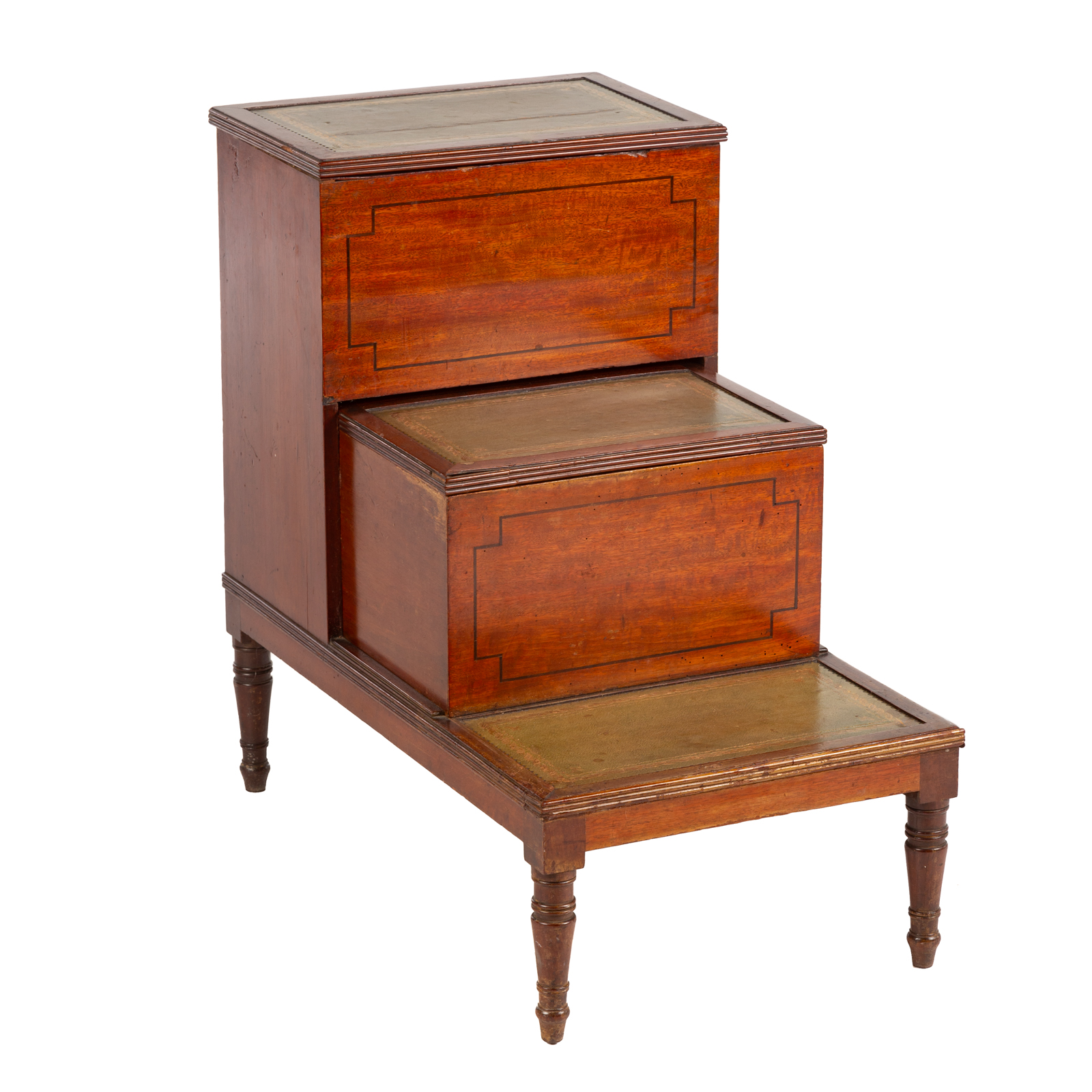 GEORGIAN LEATHER TOP STEPS/ CHAMBER