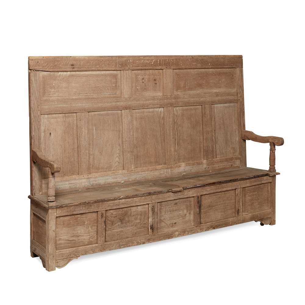 GEORGIAN LIMED OAK SETTLE EARLY