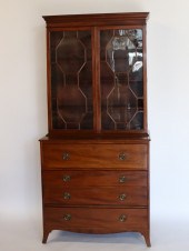 GEORGIAN MAHOGANY BOOKCASE SEC