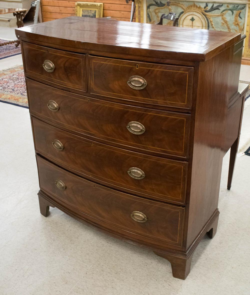 GEORGIAN MAHOGANY BOW-FRONT CHEST