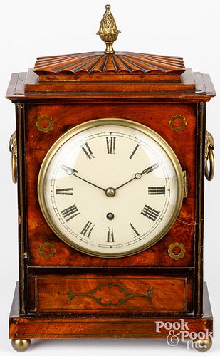 GEORGIAN MAHOGANY BRACKET CLOCK