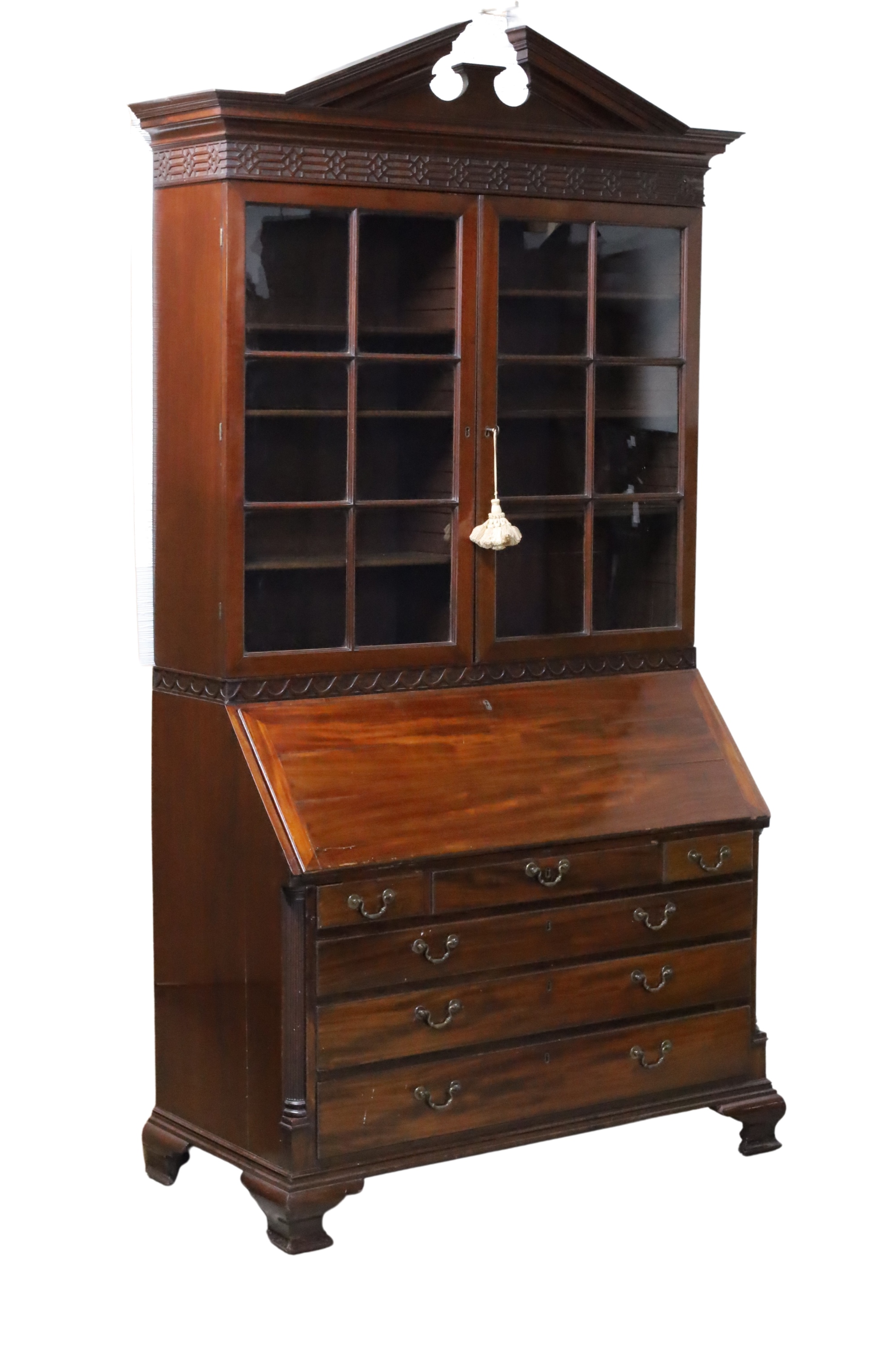 GEORGIAN MAHOGANY BUREAU BOOKCASE