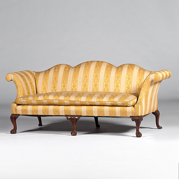 Georgian Mahogany Camel-Back Sofa