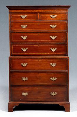 Georgian mahogany chest on chest,