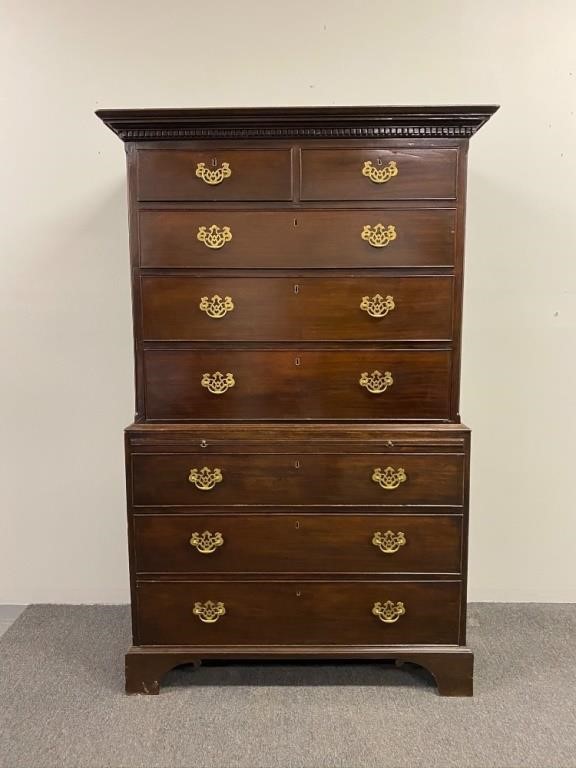 Georgian mahogany chest-on-chest,