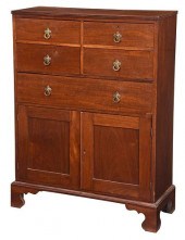 GEORGIAN MAHOGANY CHEST OVER C