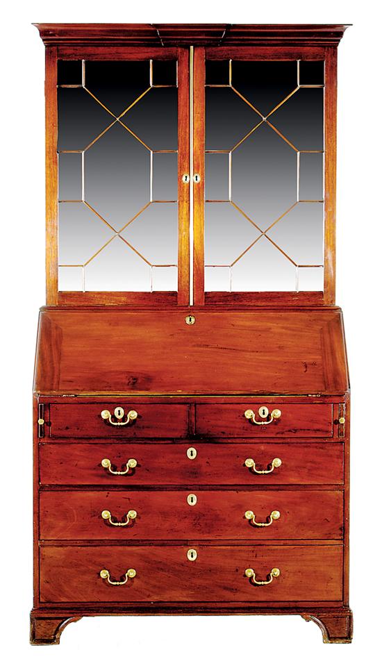Georgian mahogany desk and bookcase