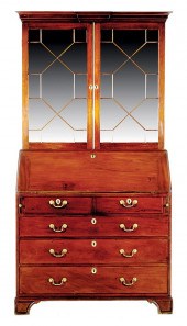 Georgian mahogany desk and boo