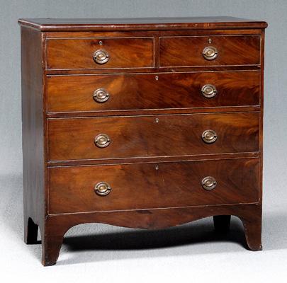 Georgian mahogany five drawer