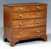 Georgian mahogany five-drawer
