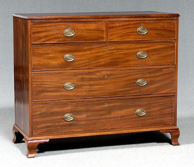 Georgian mahogany five-drawer
