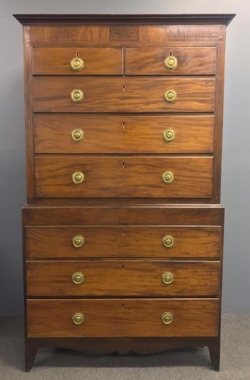 Georgian mahogany inlaid chest on