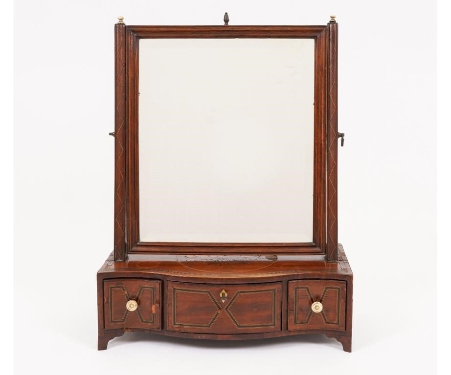Georgian mahogany inlaid shaving