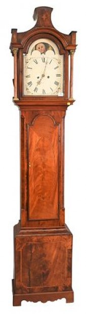GEORGIAN MAHOGANY INLAID TALL