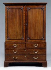 Georgian mahogany linen press,