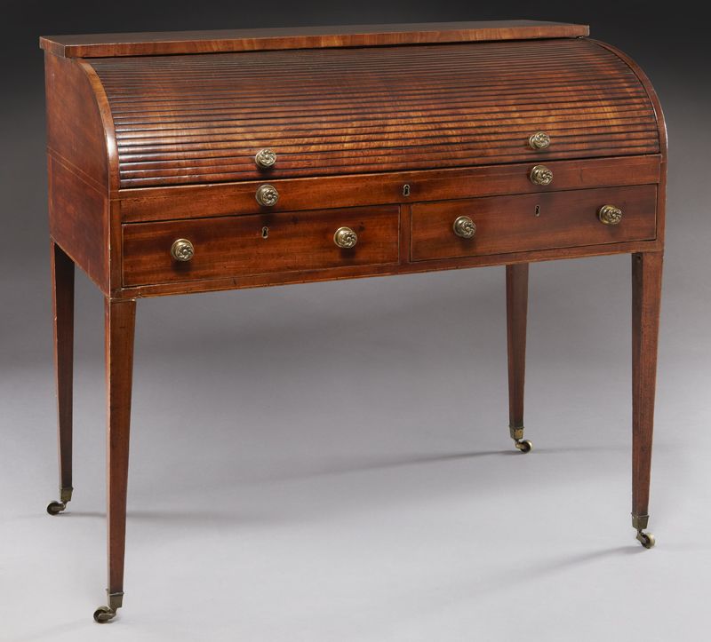 Georgian mahogany roll top desk the