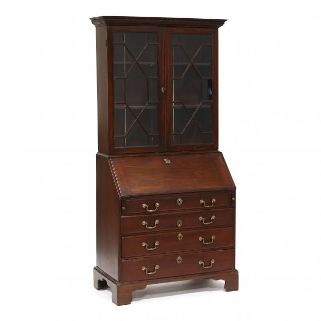 GEORGIAN MAHOGANY SECRETAIRE DESK