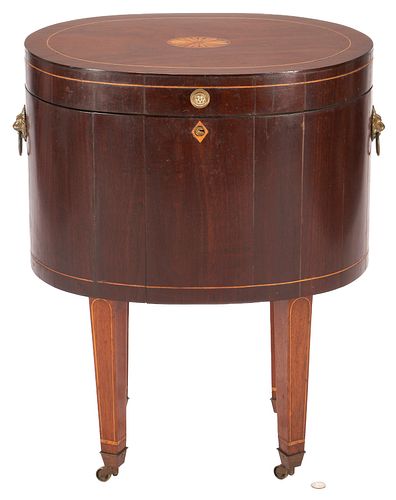 GEORGIAN MAHOGANY STYLE INLAID OVAL