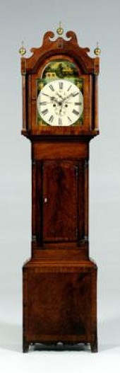 Georgian mahogany tall case cl