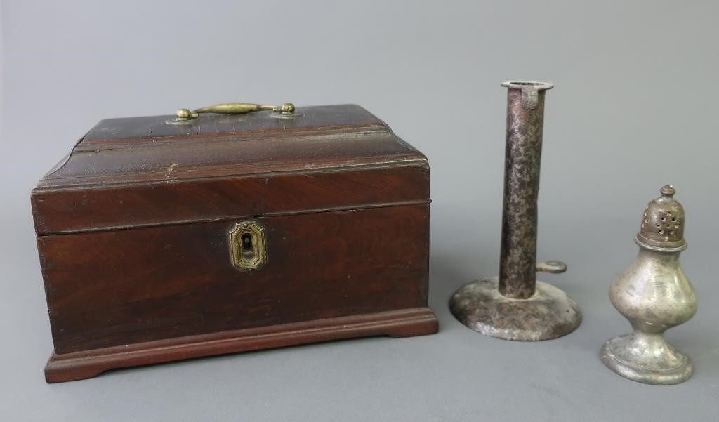 Georgian mahogany tea caddy, as