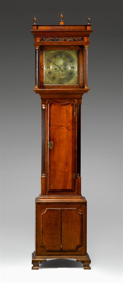 Georgian oak and walnut banded tall