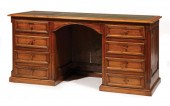 GEORGIAN OAK KNEEHOLE DESKAnti