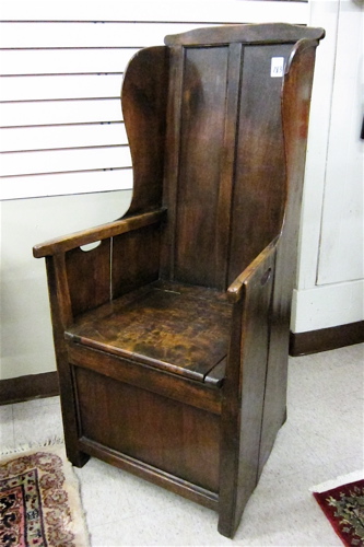 GEORGIAN OAK WING-BACK LAMBING