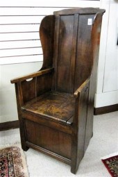 GEORGIAN OAK WING-BACK LAMBING