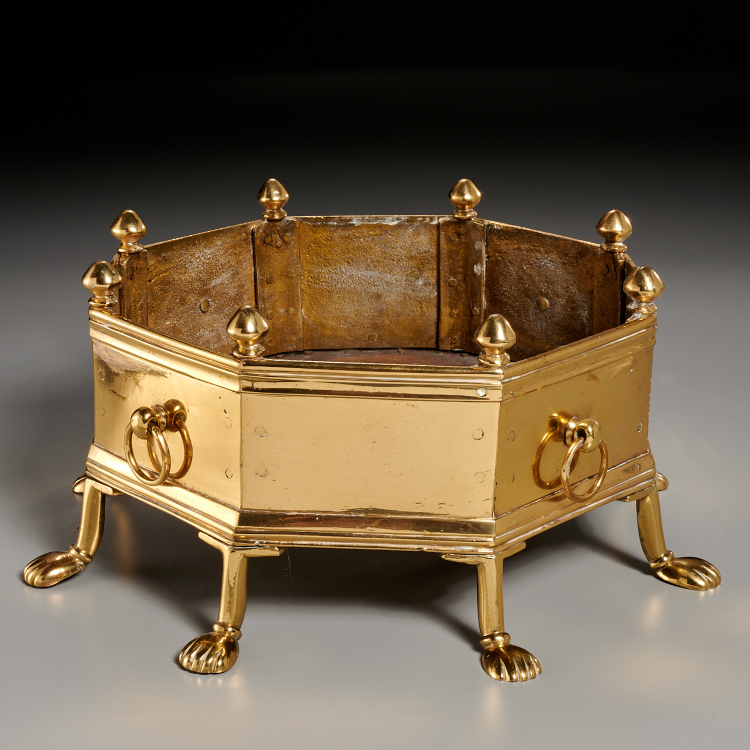 GEORGIAN OCTAGONAL BRASS BRAZIER OR