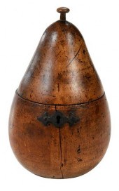 GEORGIAN PEAR FORM TEA CADDYBr