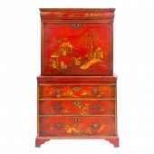 GEORGIAN RED LACQUER JAPANNED