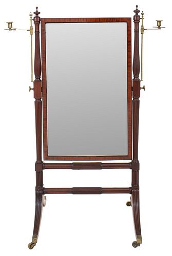 GEORGIAN REVIVAL CHEVAL MIRROR,