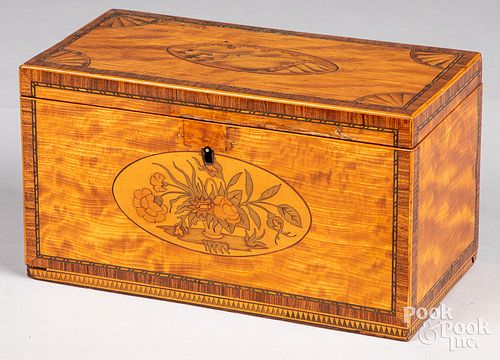 GEORGIAN SATINWOOD INLAID TEA