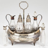 GEORGIAN SILVER CONDIMENT GROU