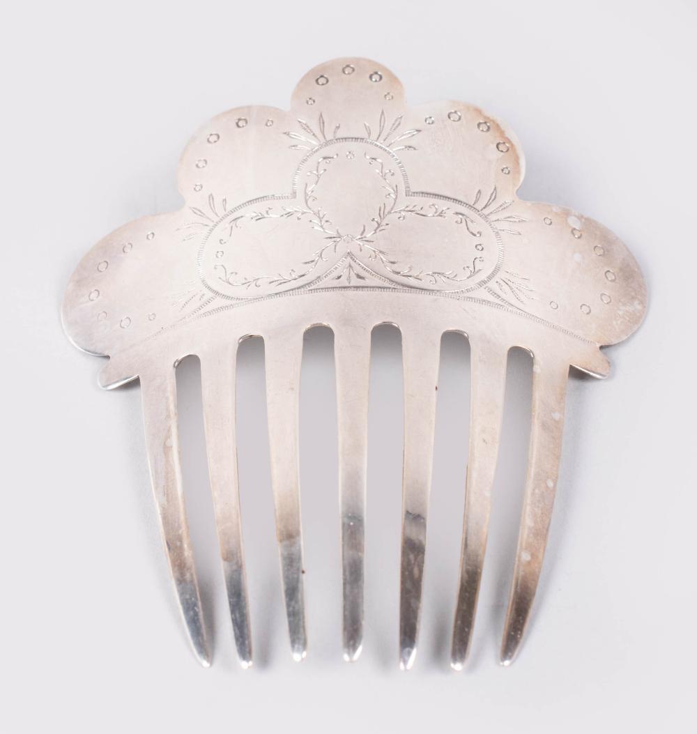 GEORGIAN SILVER HAIR COMB,