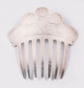 GEORGIAN SILVER HAIR COMB, 18T