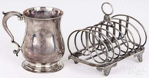GEORGIAN SILVER MUG AND TOAST
